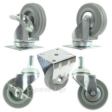Heavy Duty Rubber Castor Wheel Trolley Furniture Bed Industrial Caster 50 75 100
