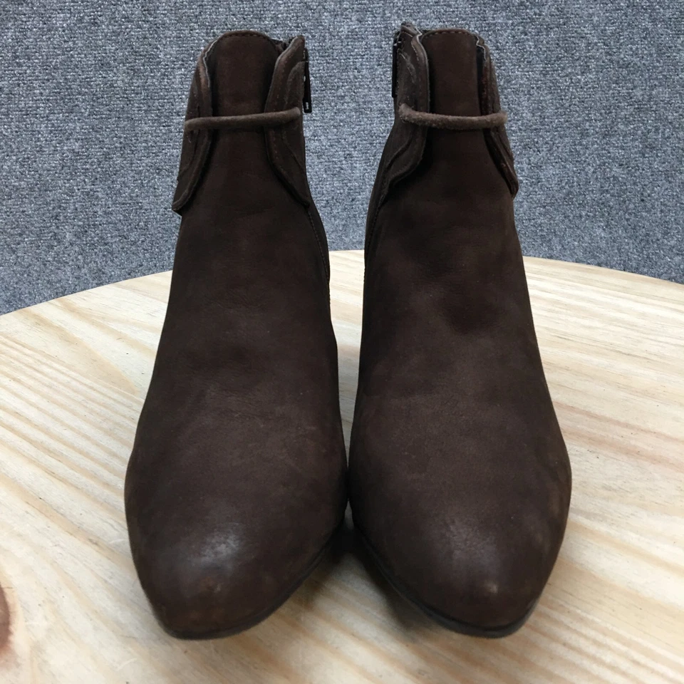 Botas Azura Mujer 40 Apolonia Botín al Tobillo Cuero Marrón Bloque Almendra Punta Tirar Foto 4 de 4