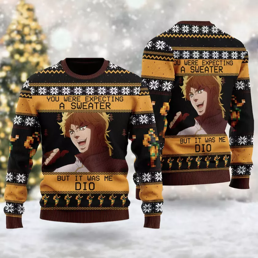 Jojo's Bizarre Adventure Dio Brando Funny Meme Ugly Sweater, Dio