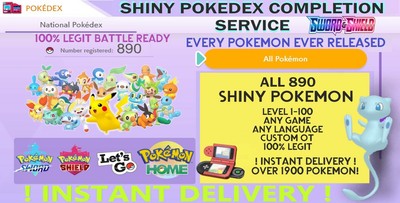 Complete Shiny Pokedex For Home Sword Shield All 807 Pokemon Instant Delivery Ebay