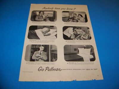 Pullman Train Cars Eisenbahn Printanzeige aus Zeitschrift 1951