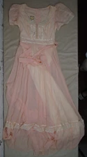 Gunne Sax Jessica McClintock Cottagecore Prairie Dress Pink  Lace Victorian Sz 9