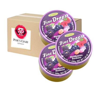 Fine Drops - Bonbons Süßigkeiten Waldbeeren Geschmack 3 x 200g