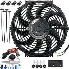 12-13 Inch 130w Electric 12v Radiator Cooling Fan Adjustable Temp Thermostat Kit
