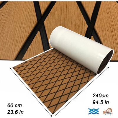 EVA Foam Boat Decking Mat Self-Adhesive Non-Slip Marine Flooring Yacht Brown Pad