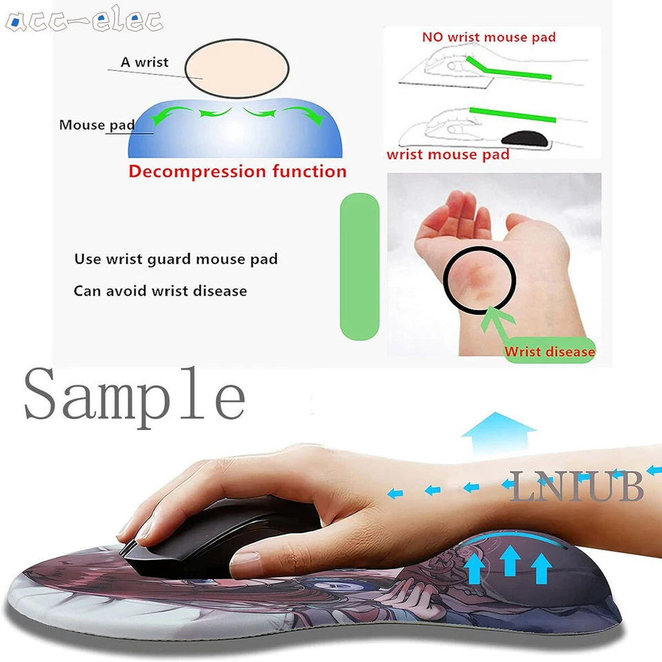 Anime Demon Slayer Ergonomic Shinobu Kochou Wrist Rest BULK Boob 3D Mouse Pad - Image 3 of 4