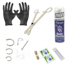 Nose Ring Body Piercing Kit 15pc H2ocean Surgical Steel Screw Stud Hoop Fishtail