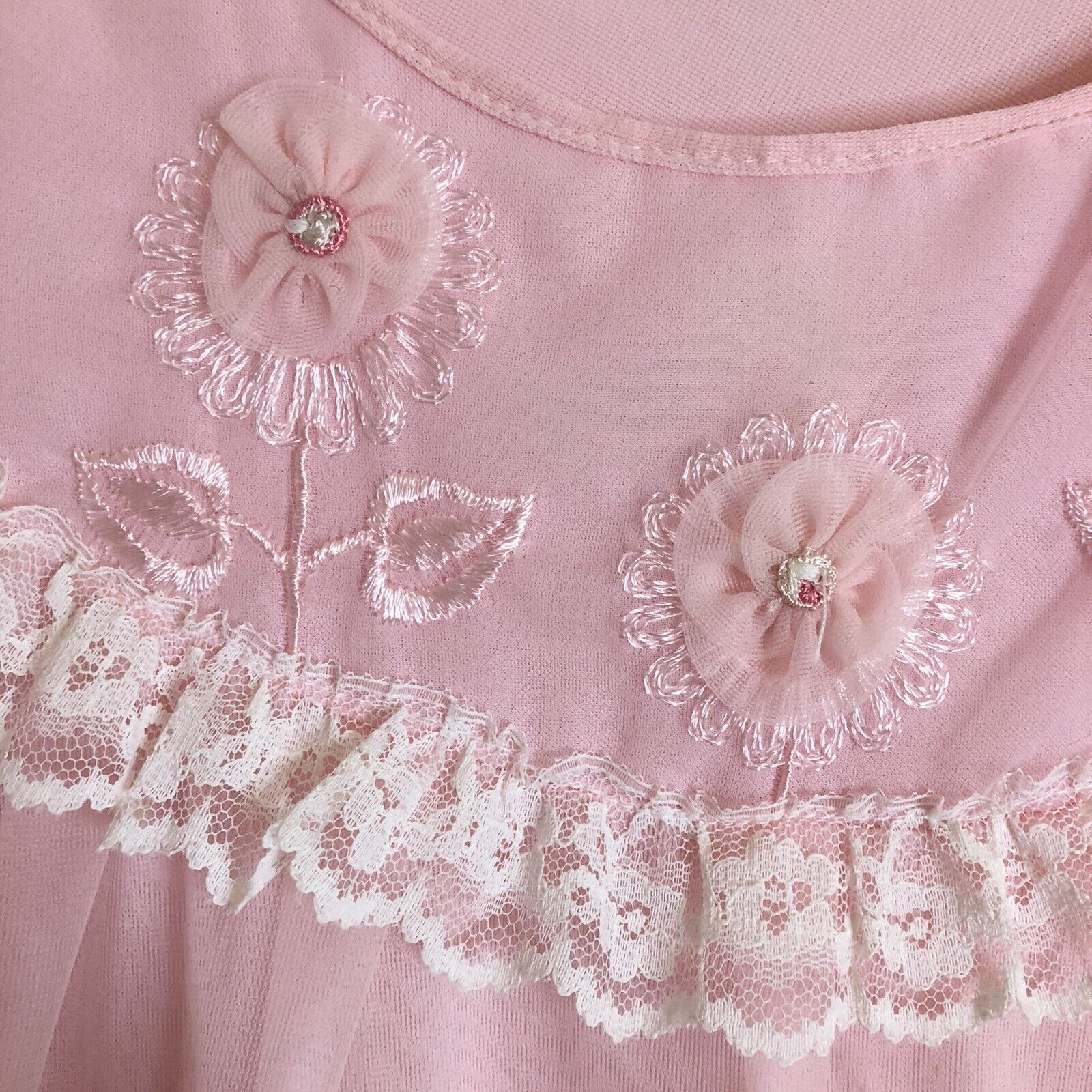 Vintage Babydoll Nightie Nightgown 1960s Size Med… - image 3