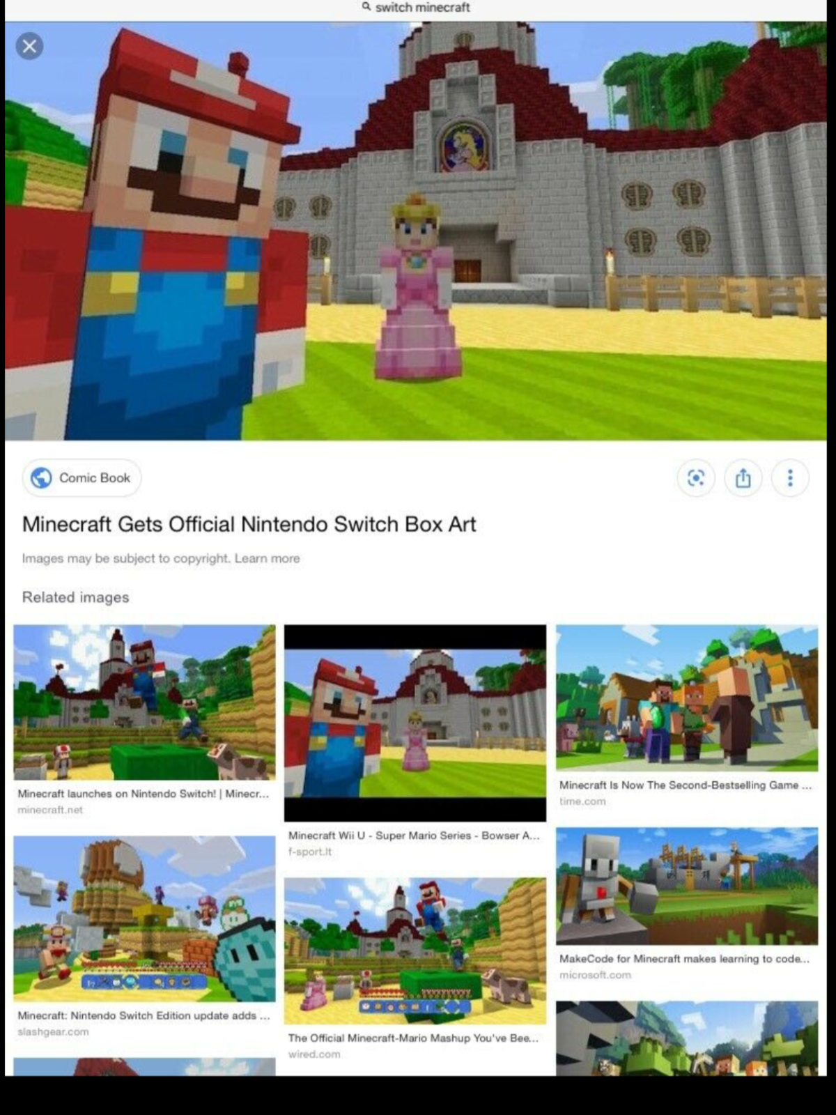 Minecraft launches on Nintendo Switch!