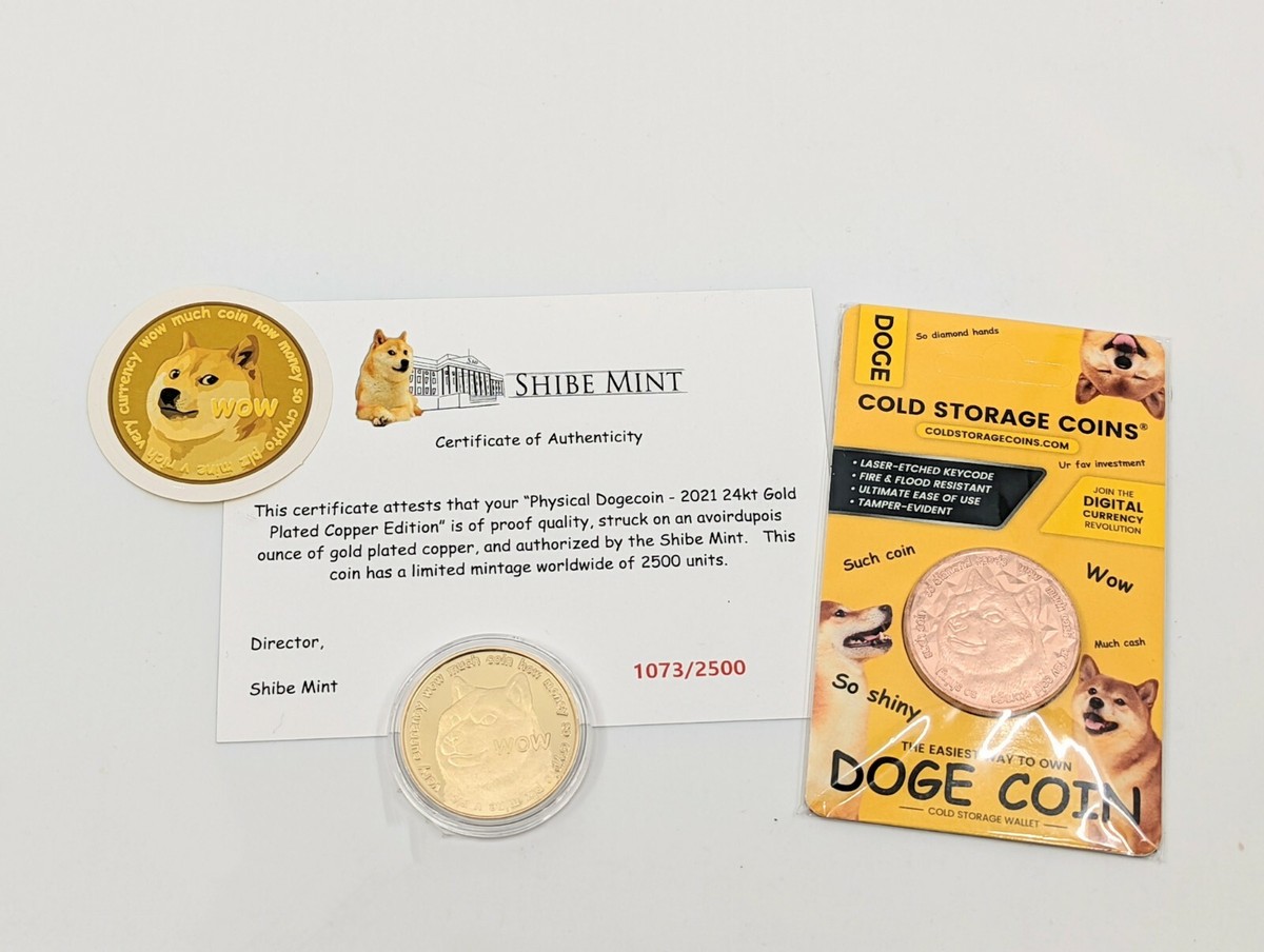 Dogecoin Copper Coin Wallet & 1 oz Dogecoin 24kt Gold Copper Coin | eBay