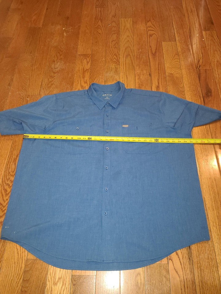 Chemise Orvis Classic Collection - Manches Courtes - Bleu Foncé - Taille XXL