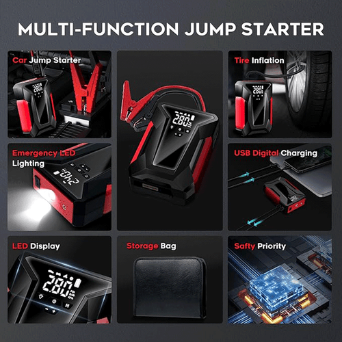 8 in 1 Car Jump Starter with Air Compressor Battery Charger 12V Jump Box Jumper - Picture 5 of 15
