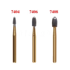 Dental Trimming& Finishing Carbide Burs Egg Shape Football Gold FG7404/7406/7408