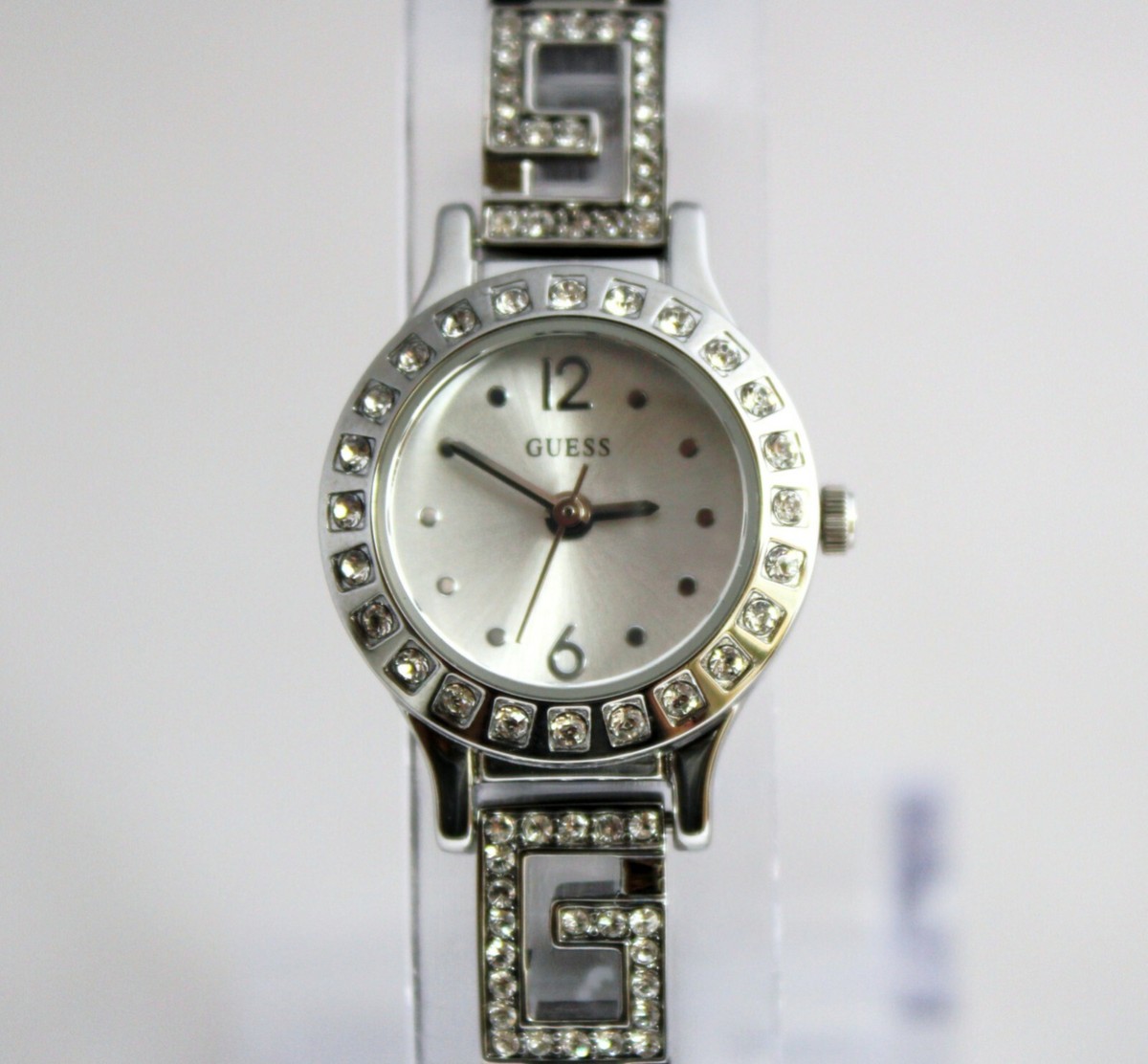 Guess Women\'s Darling Silver Tone w/ Swarovski Crystal Accent Watch - W0411L1 GUESS W0411L1 Mini Dial Darling Silver Tone Stainless Steel  main image 4