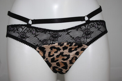 Dita von Teese ~ MADAME X ~ Gepard Höschen Brandneu mit Etikett Satin & Spitze Animal Print