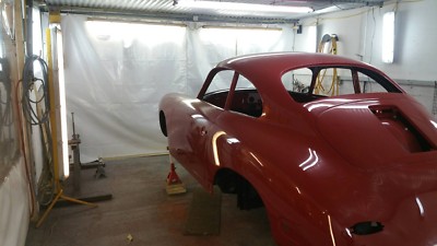 WEISS/KLARLACKIERKABINE GARAGE KAROSSERIE REPARATUR MOT VORHÄNGE CA. 20 FUSS X 9 FUSS