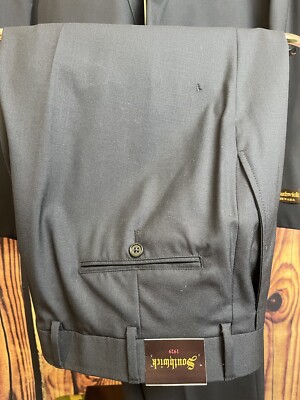 Brooks Brothers X Southwick 1929 Black 42R 36W 100% Wool 2 Piece