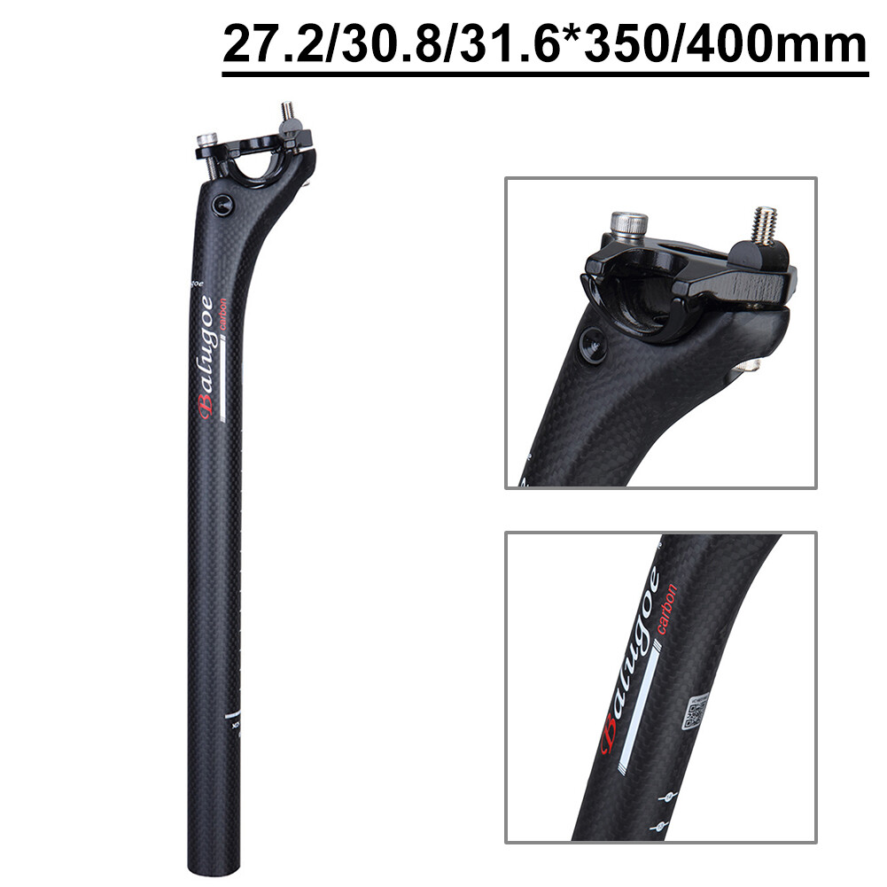 Lightweight Carbon Fiber MTB Road Bike Seatpost 27.2-31.6mm x 350-400mm