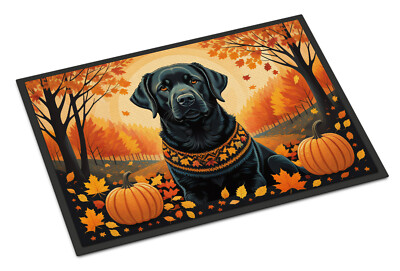 Black Labrador Retriever Fall Indoor or Outdoor Mat 18x27 DAC1054MAT