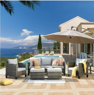 Ovios piece patio set, chairs, couch and tables