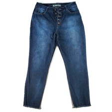 Rewash Brand Jeans Womens Size 11 Button-up Front Curvy Waist 28 Un-hemmed