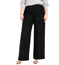 NWT Old Navy Black Pants HIGH RISE PIXIE WIDE LEG Comfort Waistband Pockets XL