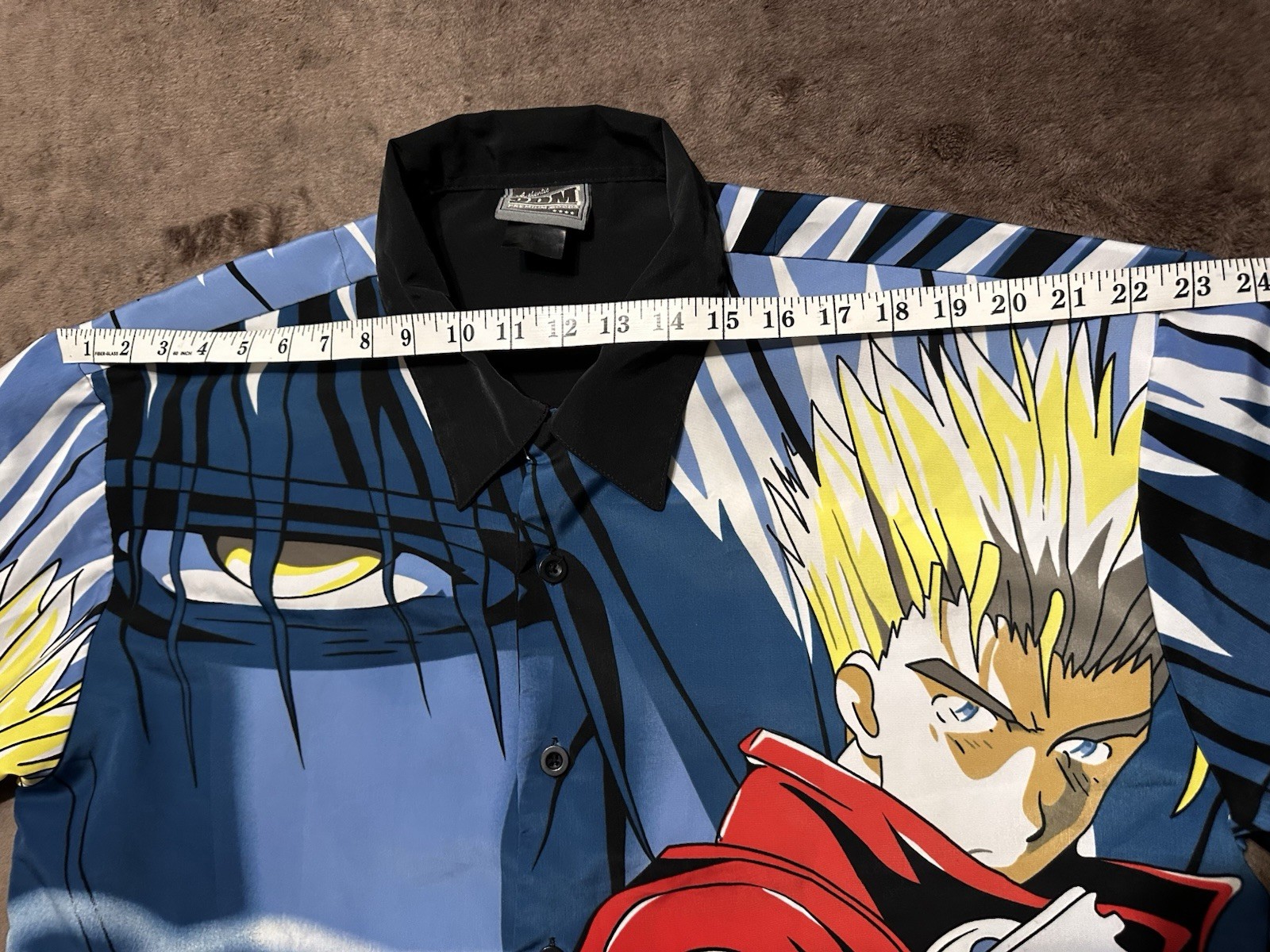 ODM Trigun Vash the Stampede Anime Manga Button Shirt Mens XL Y2K Streetwear