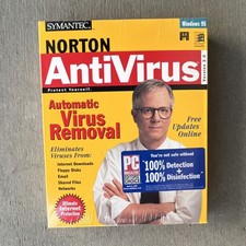 Vintage Symantec Norton AntiVirus Version 2.0 Antivirus CD for Windows 95 Sealed