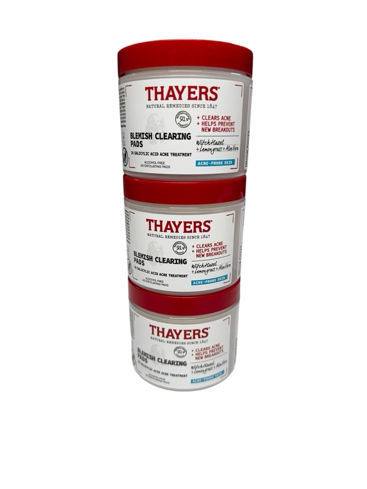 3-Thayers Blemish Clearing Pads for Acne 60 Exfoliating Pads in each Exp 1/2027 - Image 4 of 4