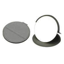 Small Round Pocket Mirror Travel Mirror Stainless Steel, Grey 3 Inch