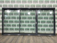 GREY PATIO SLIDING DOORS WIDE ALUMINIUM EXTERNAL EXTERIOR USED TALL LARGE METAL