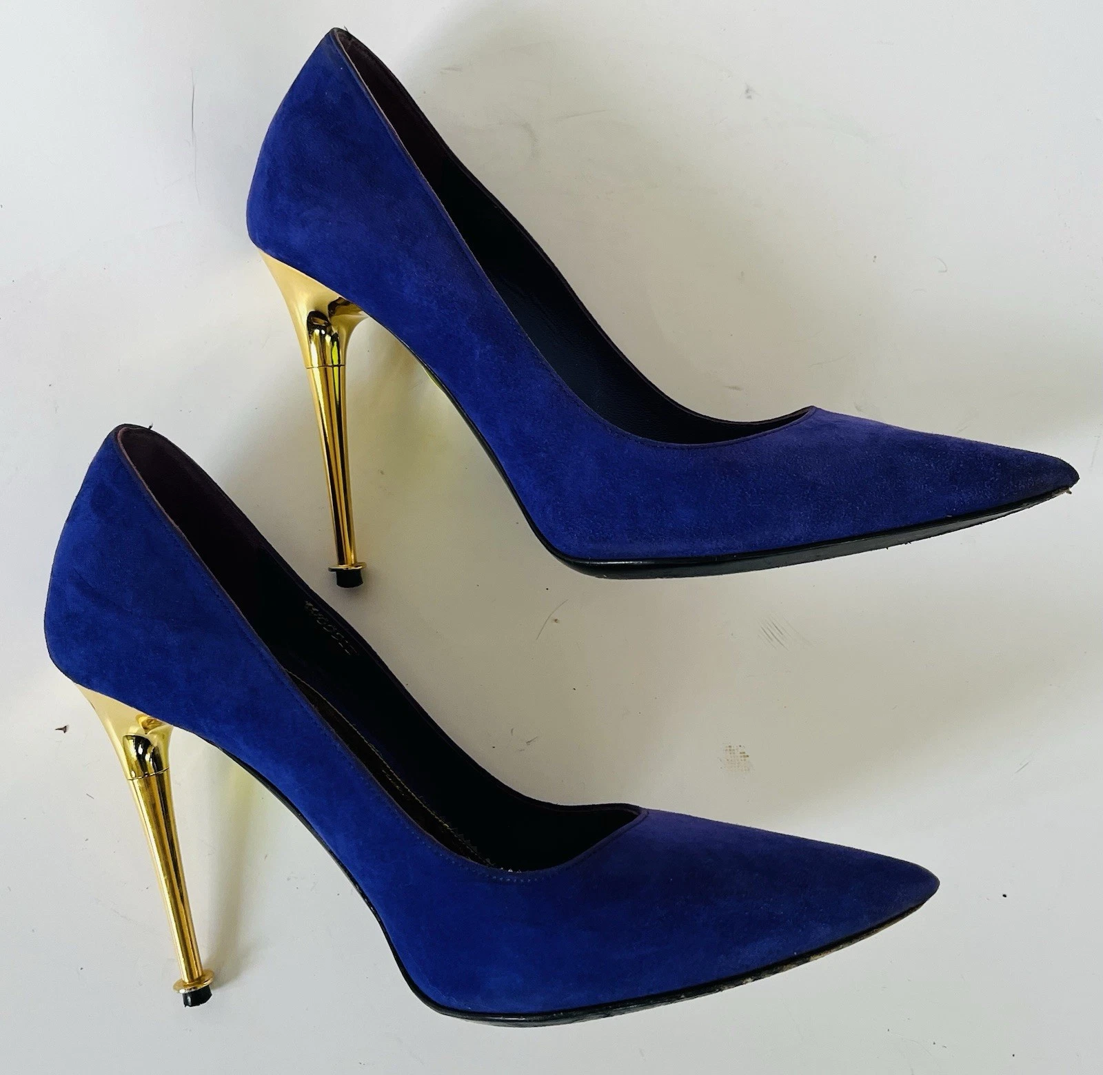 Tom Ford — Tom Ford Suede Half D’orsay Pump In Saphire Size 36