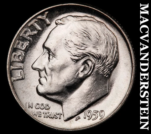 1959 Roosevelt Dime- Silver- Choice Gem Brilliant Unc Luster No Reserve #J3733