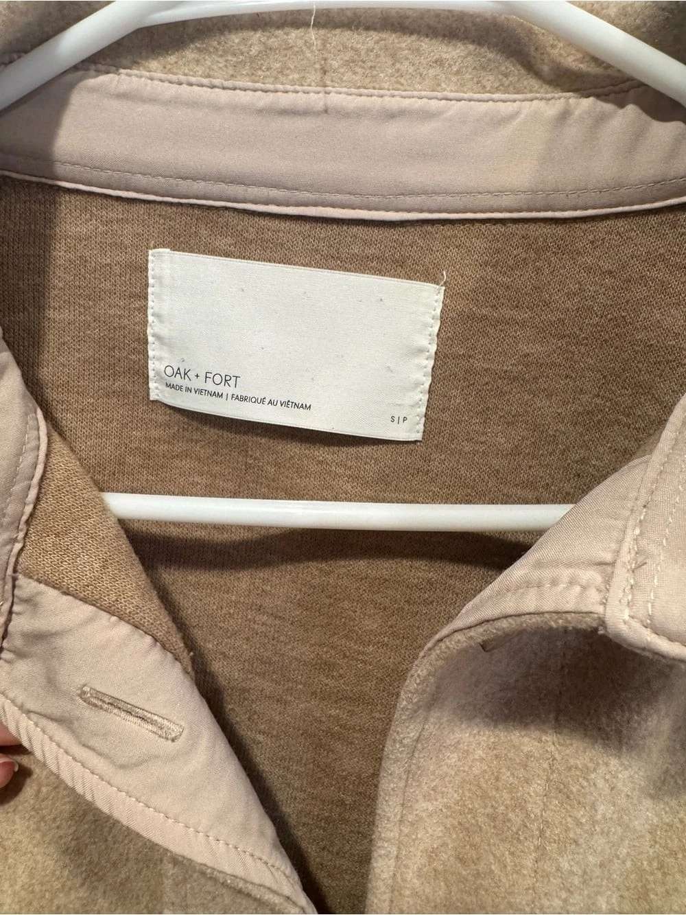 Oak + Fort Oversized Shacket in Camel - product detail image 3