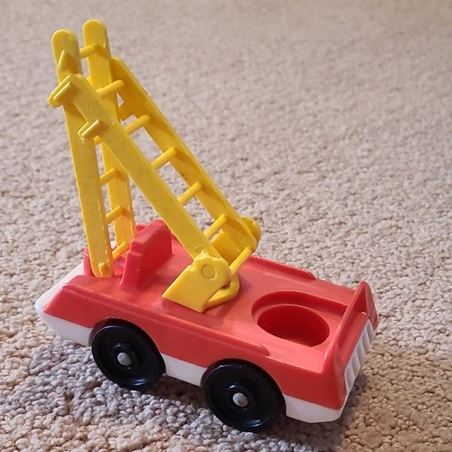 Fisher-Price Little People Fire Truck Red Yellow Vintage Toy