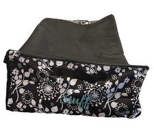 Thirty One Zip Top Under Bed Oversized Storage Organizer Black & White Floral