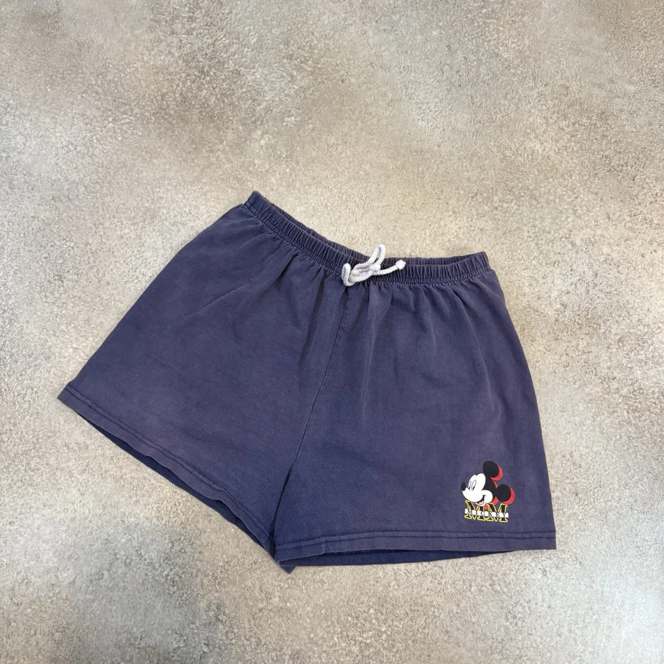 Vintage 90s Mickey Mouse Unlimited Cotton Shorts Large Faded Blue Disney Cartoon - Изображение 2 из 4