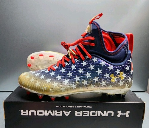 NEW *No Box Lid* Under Armour Spotlight Lux MC USA Football Cleats Mens 10 - Picture 1 of 17