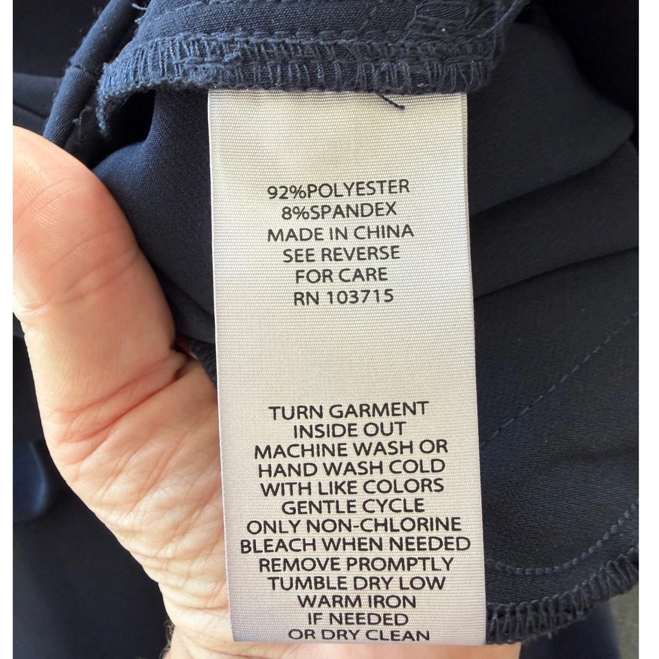 Nanette Lepore Slim Fit Ankle Pants Women 10 Navy Professional Minimalist Career - Image 4 of 4