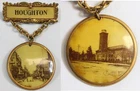 Vtg Houghton Michigan Brooch Pin Drop Candle W&M Souvenir Large 3" Street Views