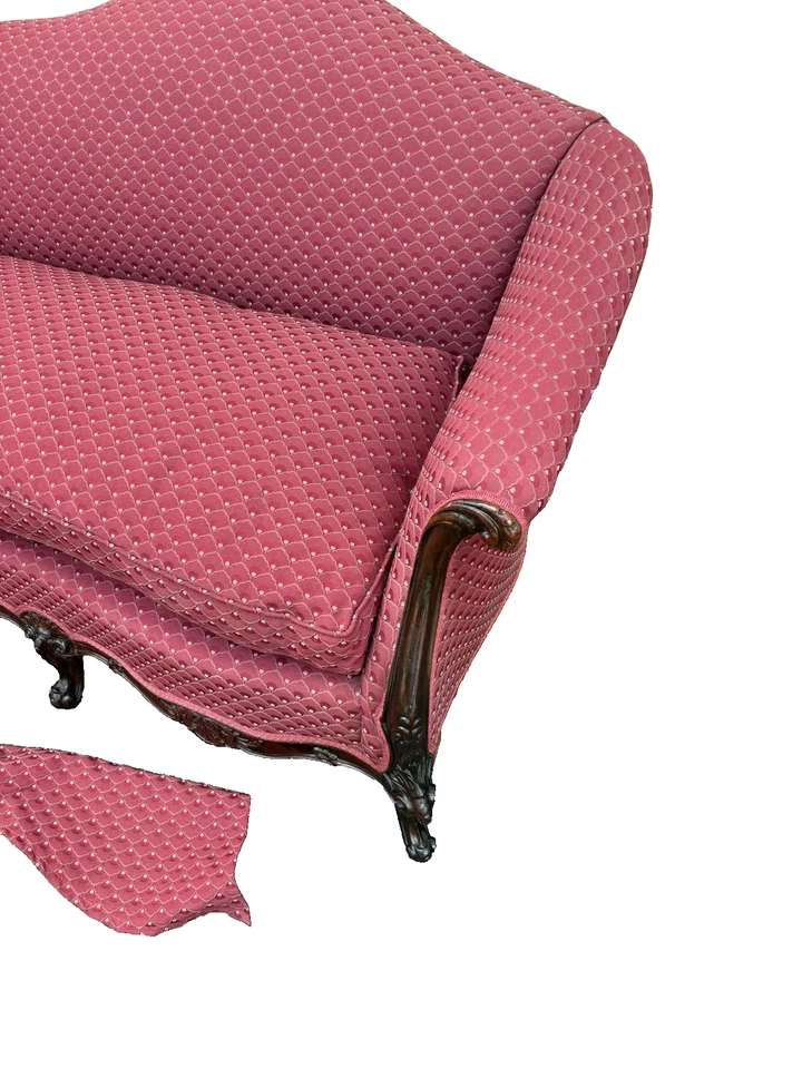 66703   Antique CUSTOM CRAFTED Louis XV Loveseat Sofa Couch Settee - Image 4 of 4