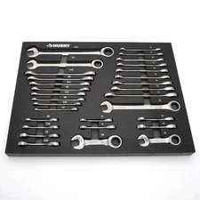 SAE And Metric Ratcheting Wrench Set In EVA Tray (30-Piece)