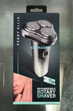 PERRY ELLIS Rechargeable Cordless Stainless Steel Peak Precision ROTARY SHAVER