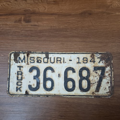 1947 Missouri TRUCK License Plate Tag