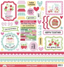 Doodlebug This & That Cardstock Stickers-Berry Sweet