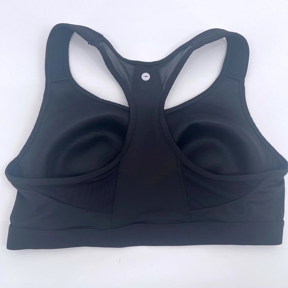 Avia Women's Plus Size XXL Racerback Sports Bra Black Padded Mesh - Image 2 of 3