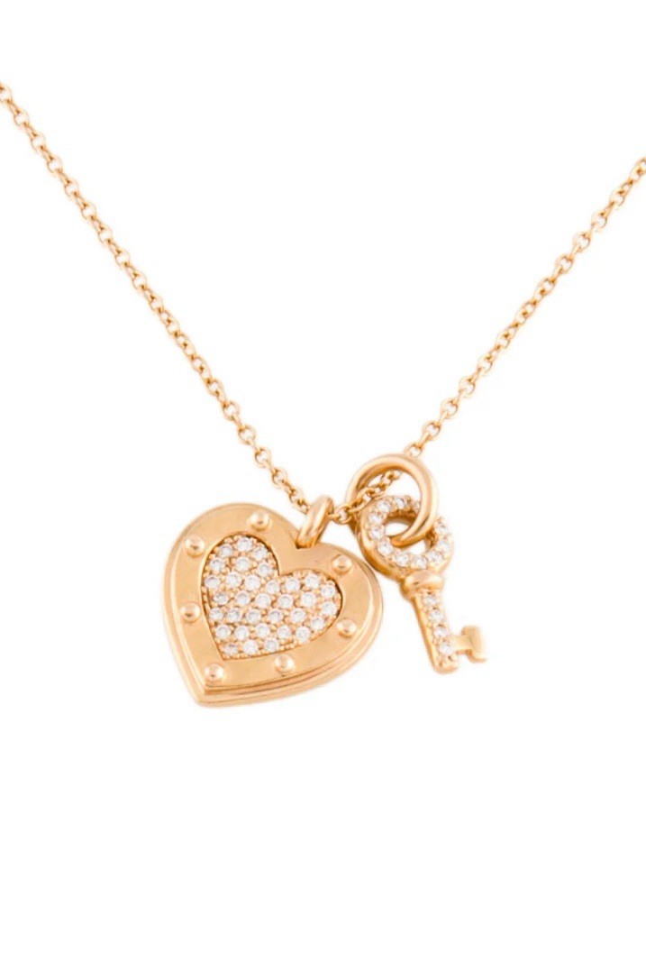 TIFFANY & CO. NECKLACE RETURN TO LOVE DIAMOND 18K Yellow GOLD