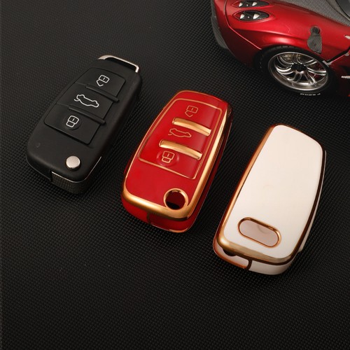 TPU Remote Fob Flip Key Cover Case For 2006-2015 A6 Q7 S6 IYZ 3314 4F0837220N - Picture 5 of 21