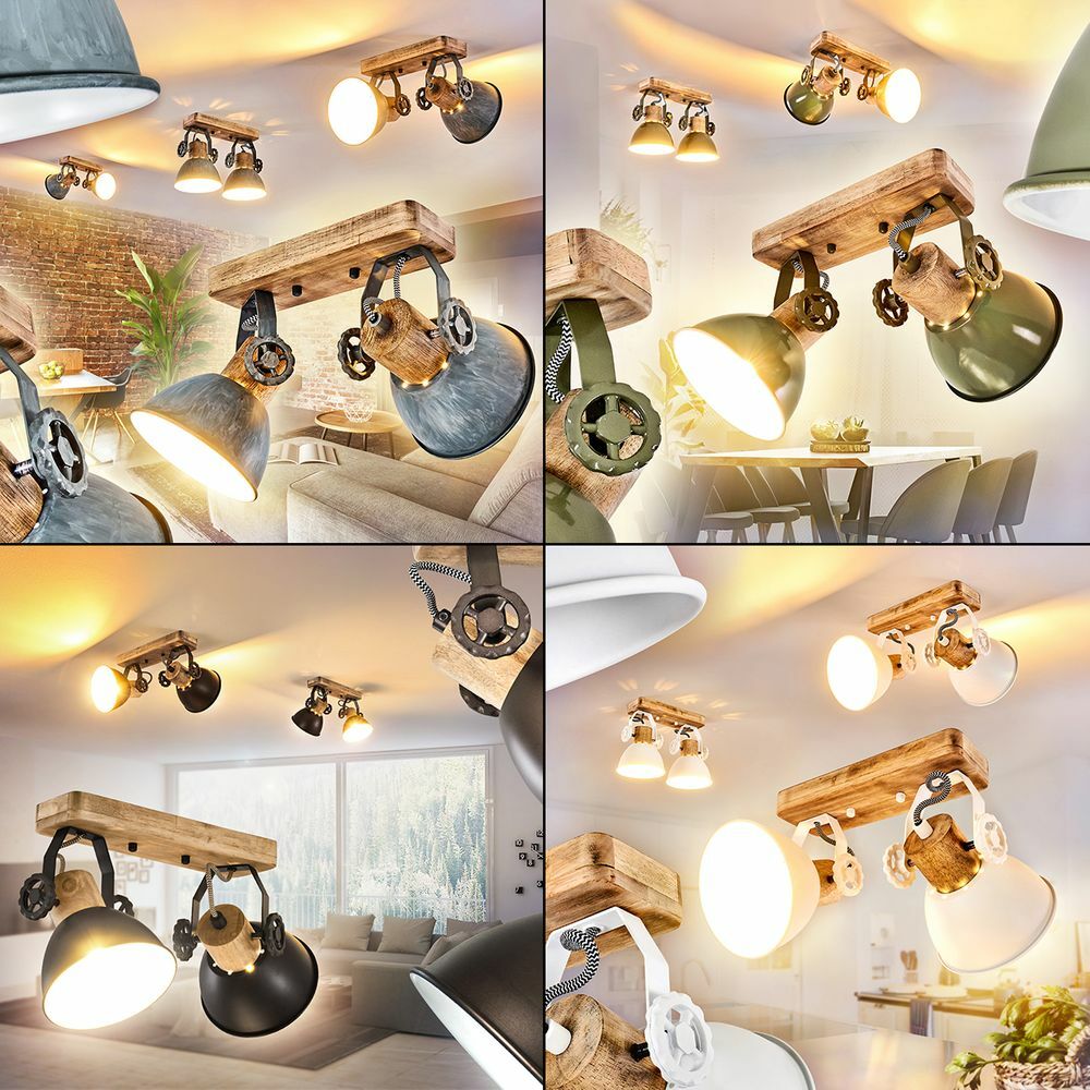 Produktbild von Hofstein Deckenleuchte 2-flammig Aus Holz – Moderner Strahler Für Wohnzimmer, Flur Oder Schlafzimmer