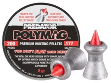 JSB PREDATOR POLYMAG 200 Count POINTED 4.5mm .177 Caliber Premium Airgun Pellets